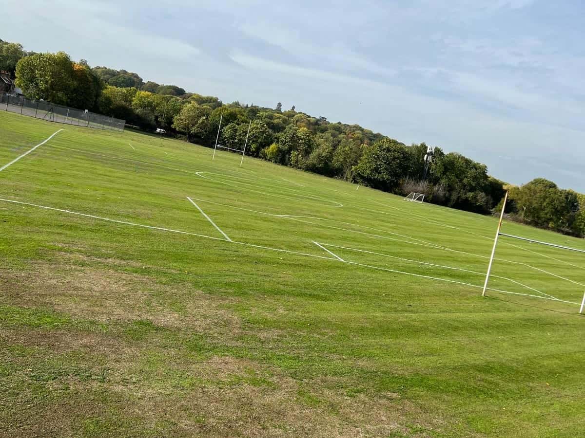 Field marked out for summer sports