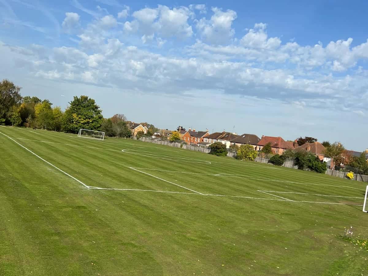 Marked pitch on a school field