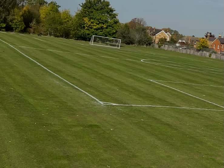 Pitch lines and goal