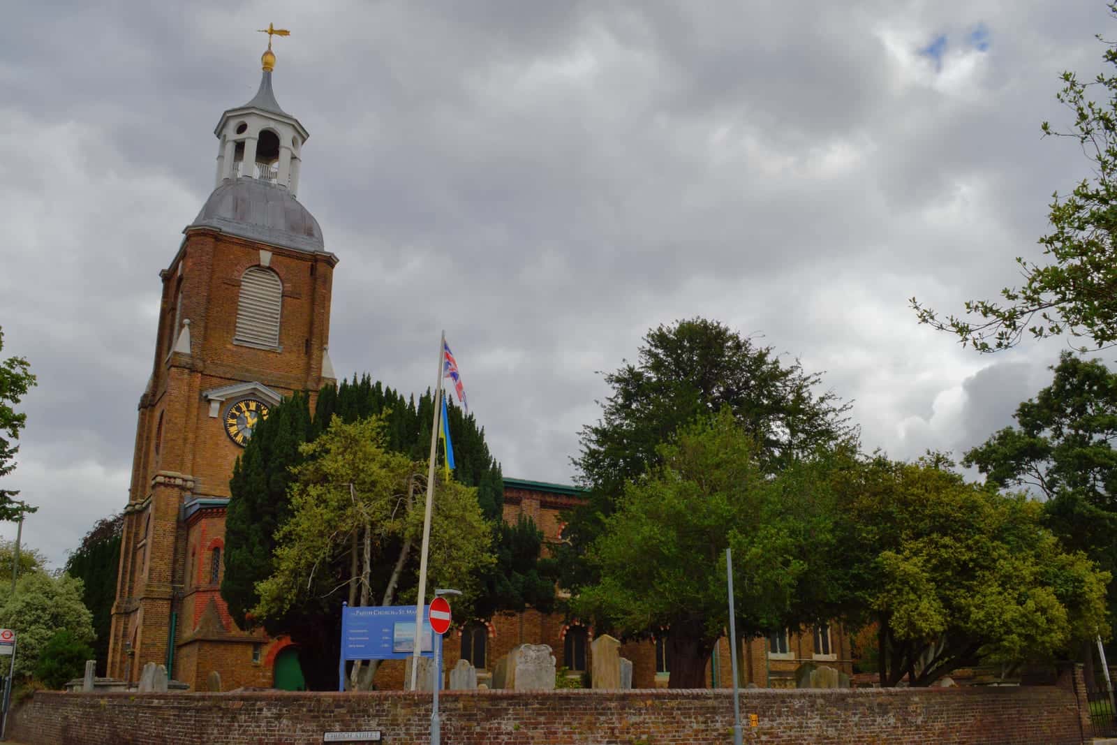 St Mary's Church, Sunbury, from the Thames, Surrey