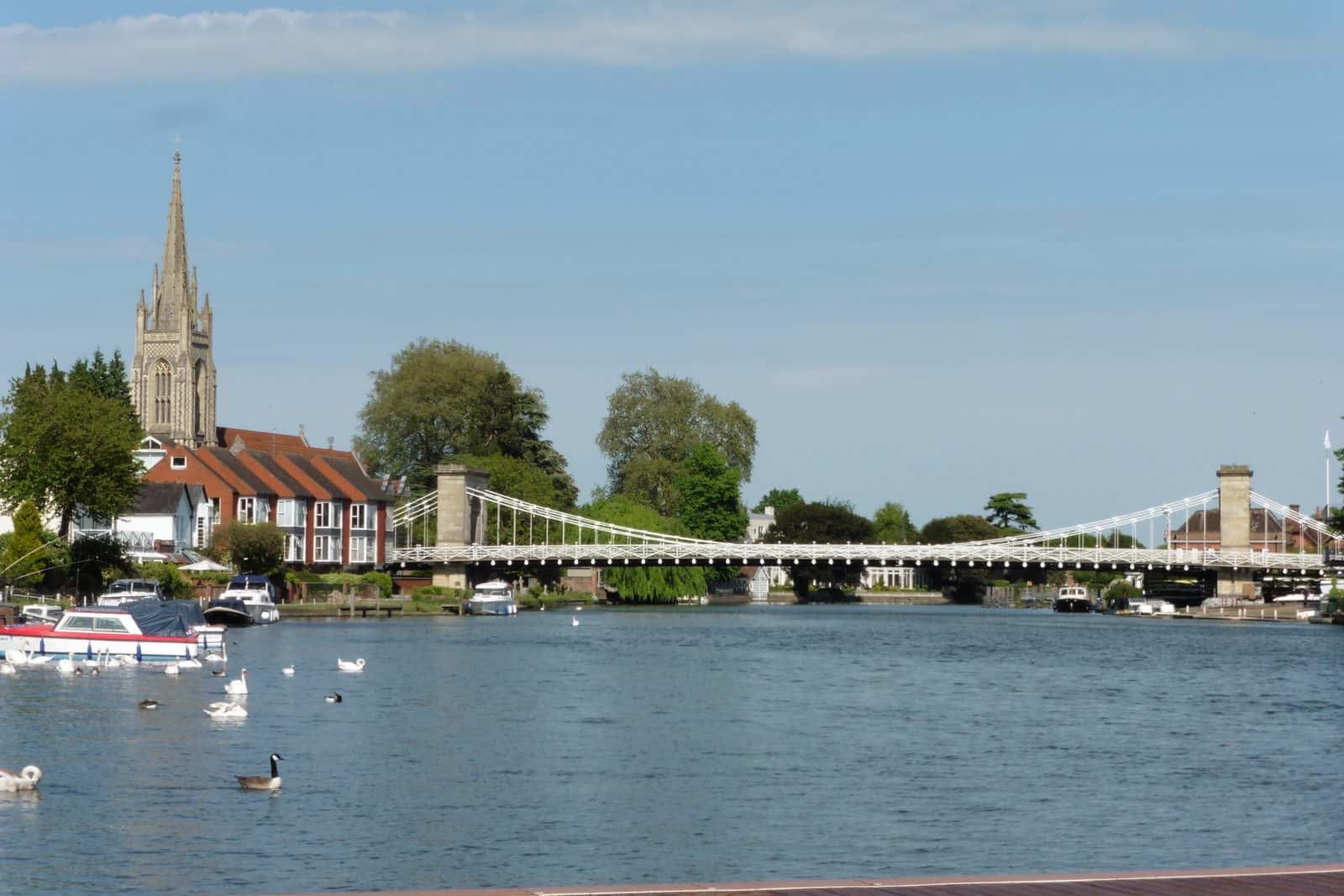 Marlow Bridge and All Saints' Church from the Thames Path, Buckinghamshire